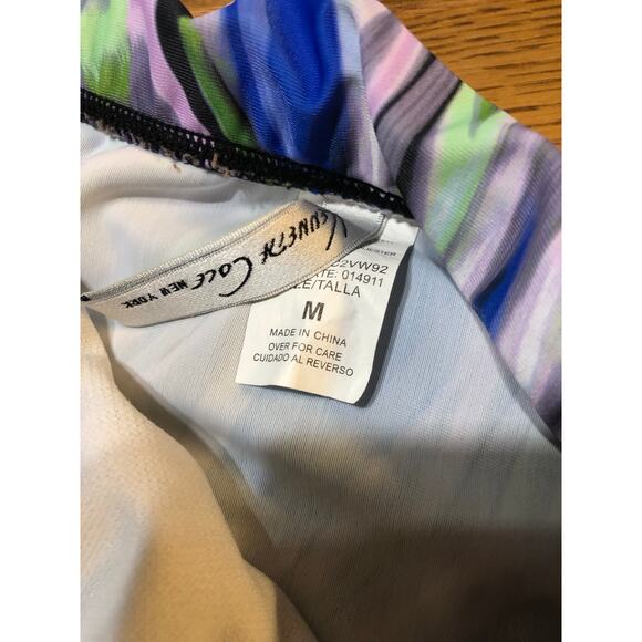 Kenneth Cole Ladies Tankini 2 Piece Swimsuit 34 B/C Medium Multicolor white blue - Picture 5 of 8